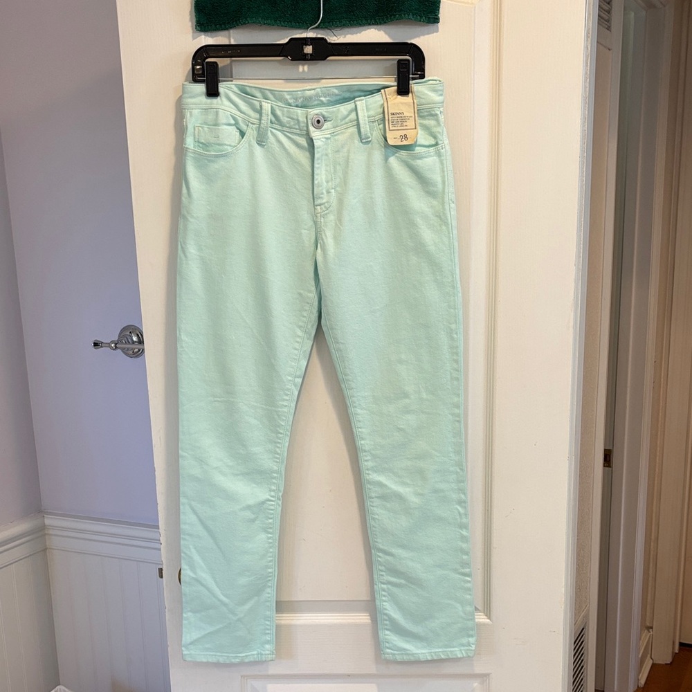 NWOT Banana Republic Mint Green Women's Slim Jeans
